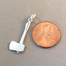 Load image into Gallery viewer, AX .925 Sterling Silver 3-D Charm Pendant Axe Hatchet Camping Firewood Lumberjack SC05