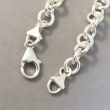 Load image into Gallery viewer, CHARM BRACELET Extra Heavy Round Lobster Clasp .925 Sterling Silver Starter 8.5mm Loop Link 7"- 9" CB26