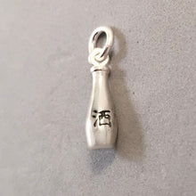 Load image into Gallery viewer, SAKE BOTTLE .925 Sterling Silver 3-D Charm Pendant Japanese Wine Japan Tokyo KT32