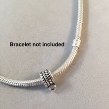 Load image into Gallery viewer, Braided Motif CONVERTER BEAD For Charm Bracelet .925 Sterling Silver Works for Pandora, European & many Bangle style bracelets FD06