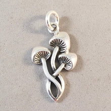 Load image into Gallery viewer, MUSHROOMS .925 Sterling Silver Charm Pendant Toadstool Garden Nature Fungus Shroom Food GA63