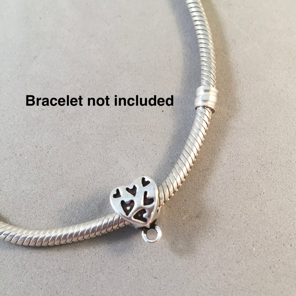 Hearts CONVERTER BEAD For Charm Bracelet Sterling Silver