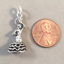 Load image into Gallery viewer, FLAMENCO DANCER 3-D .925 Sterling Silver Charm Pendant Andalusia Spain Spanish Barcelona Madrid Tourist Travel Souvenir TP13
