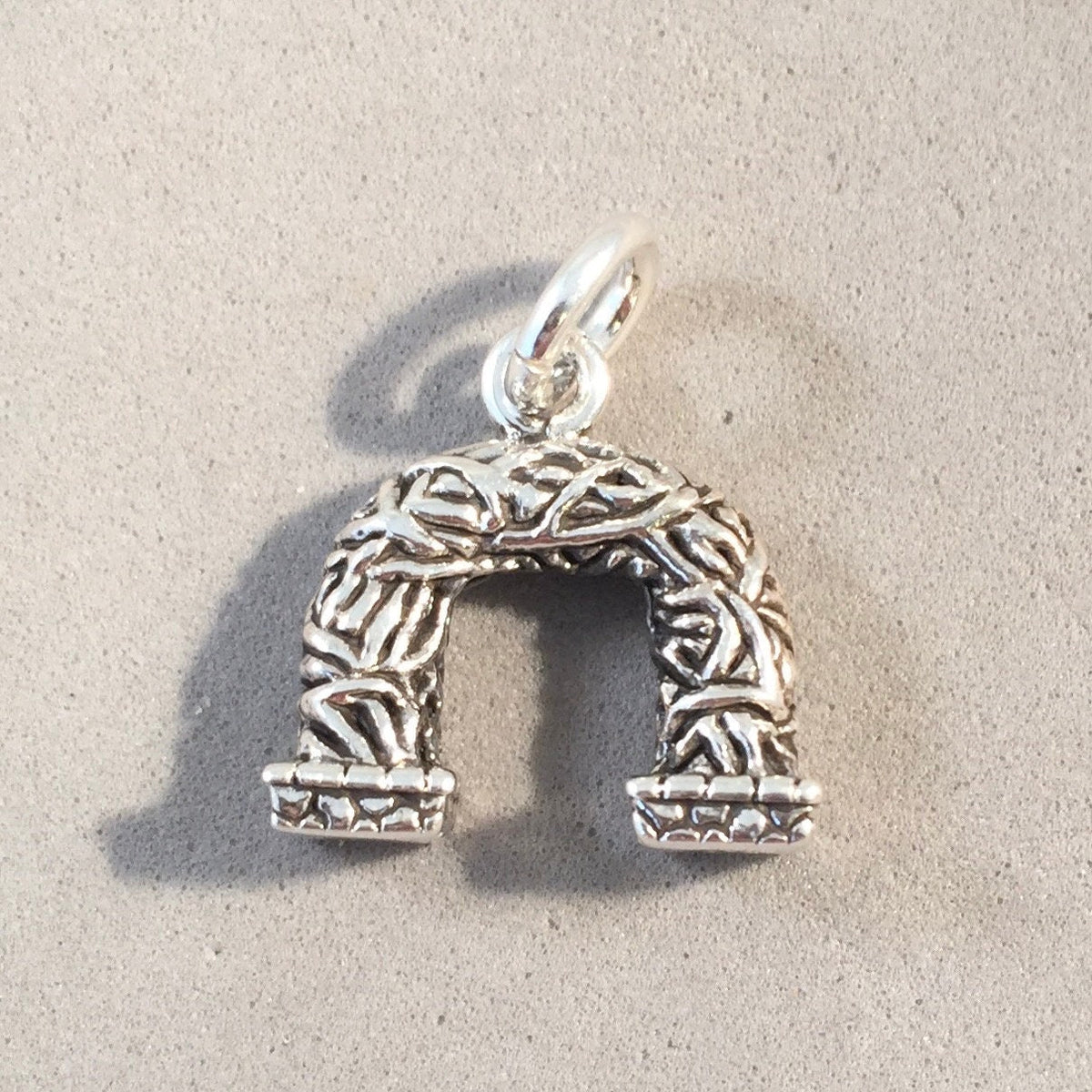 ELK HORN ARCH .925 Sterling Silver 3-D Charm Pendant Downtown