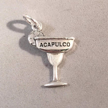 Load image into Gallery viewer, ACAPULCO .925 Sterling Silver Charm Pendant Mexico Margarita Glass Souvenir Travel TM32