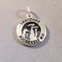 Load image into Gallery viewer, THEODORE ROOSEVELT National Park .925 Sterling Silver 3-D Charm Pendant Teddy North Dakota np33
