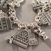 Load image into Gallery viewer, ALL THINGS FRANCE .925 Sterling Silver Travel Souvenir Charm Bracelet Paris Strasbourg French Riviera Chateau's and More!