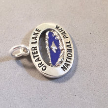 Load image into Gallery viewer, CRATER LAKE Enamel .925 Sterling Silver Charm Pendant Oregon National Park NP73E
