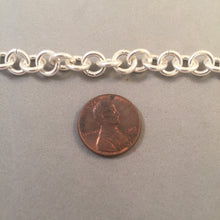Load image into Gallery viewer, CHARM BRACELET Super Heavy Round Toggle Clasp .925 Sterling Silver Starter 8 mm Loop Link CB10