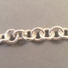 Load image into Gallery viewer, CHARM BRACELET Super Heavy Round Toggle Clasp .925 Sterling Silver Starter 8 mm Loop Link CB10