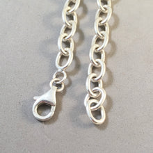 Load image into Gallery viewer, CHARM BRACELET Heavy Oval Lobster Clasp .925 Sterling Silver Starter 6x8.5mm Loop Link 7"- 9" CB18