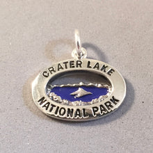 Load image into Gallery viewer, CRATER LAKE Enamel .925 Sterling Silver Charm Pendant Oregon National Park NP73E