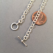 Load image into Gallery viewer, CHARM BRACELET Light Oval Toggle Clasp .925 Sterling Silver Starter 4x5 mm Loop Link 7"- 8" CB01