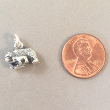 Load image into Gallery viewer, BEAR & TWO CUBS .925 Sterling Silver 3-D Charm Pendant Grizzly Brown Black Family Babies an42