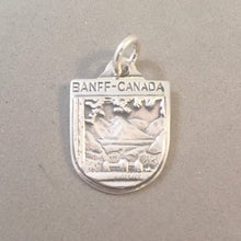 Load image into Gallery viewer, BANFF CANADA .925 Sterling Silver Charm Pendant National Park Lake Louise Travel Shield  tc10