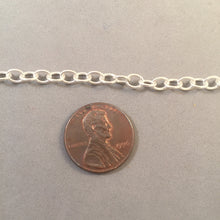 Load image into Gallery viewer, CHARM BRACELET Light Oval Lobster Clasp .925 Sterling Silver Clasp Starter 4x5 mm Loop Link 6.5"- 9" CB02