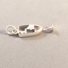 Load image into Gallery viewer, PINK CHAMPAGNE .925 Sterling Silver Charm CZ stone Rose Bubbly Glass Pendant Drink New Years kt61