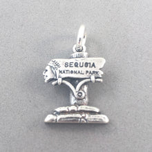 Load image into Gallery viewer, SEQUOIA NATIONAL PARK Entrance Sign Small .925 Sterling Silver Charm Pendant CA Sherman Grant pm20