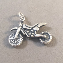 Load image into Gallery viewer, DIRT BIKE .925 Sterling Silver 3-D Charm Pendant Motocross Track Super Cross Motorcycle sp12