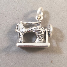 Load image into Gallery viewer, DETAILED SEWING MACHINE .925 Sterling Silver 3-D Charm Pendant Antique Vintage Style ew hb17