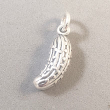 Load image into Gallery viewer, PICKLE .925 Sterling Silver 3-D Charm Pendant Food Kitchen Dill Sweet Kosher Cucumber Ne kt01