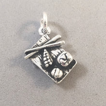 Load image into Gallery viewer, SUSHI .925 Sterling Silver 3-D Charm Pendant Japanese Food Japan Chop Sticks Plate Platter kt62