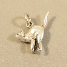 Load image into Gallery viewer, ALLEY CAT .925 Sterling Silver 3-D Charm Pendant Kitten Kitty Tail Up Pet Halloween HH06