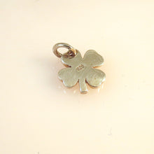 Load image into Gallery viewer, FOUR LEAF CLOVER Tiny .925 Sterling silver Charm Pendant Shamrock Garden Irish St Patricks ga35