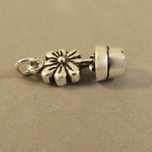 Load image into Gallery viewer, DAISY IN POT .925 Sterling Silver 3-D Charm Pendant Flower Plant Garden Blossoms Bloom SA02