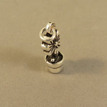 Load image into Gallery viewer, DAISY IN POT .925 Sterling Silver 3-D Charm Pendant Flower Plant Garden Blossoms Bloom SA02