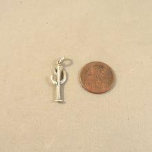 Load image into Gallery viewer, SAGUARO CACTUS 3-D .925 Sterling Silver Charm Pendant National Park Arizona Desert GA39
