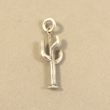 Load image into Gallery viewer, SAGUARO CACTUS 3-D .925 Sterling Silver Charm Pendant National Park Arizona Desert GA39