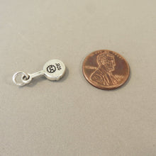 Load image into Gallery viewer, FRY PAN with  EGGS 3-D Sterling Silver Charm Small Pendant Food Kitchen Breakfast Frying Over Easy KT178