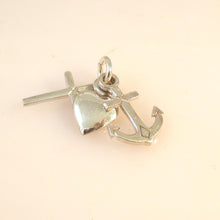 Load image into Gallery viewer, HEART ANCHOR CROSS 3-piece .925 Sterling Silver 3-D Charm Pendant Faith Hope Charity HL21