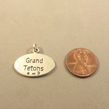 Load image into Gallery viewer, GRAND TETONS .925 Sterling Silver Charm Pendant National Park Mountains Lake Wyoming pm23