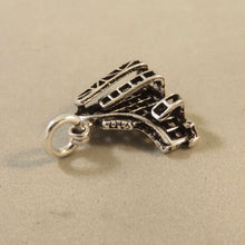 Load image into Gallery viewer, ROLLER COASTER .925 Sterling Silver 3-D Charm Pendant Amusement Theme Park Ride Six Flags hb13