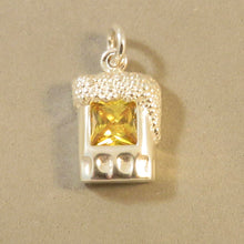 Load image into Gallery viewer, MUG OF BEER .925 Sterling Silver Charm W/ Crystal Stone Pendant Drink Glass Draft Tap OK02