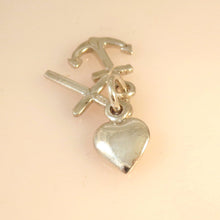 Load image into Gallery viewer, HEART ANCHOR CROSS 3-piece .925 Sterling Silver 3-D Charm Pendant Faith Hope Charity HL21