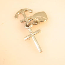 Load image into Gallery viewer, HEART ANCHOR CROSS 3-piece .925 Sterling Silver 3-D Charm Pendant Faith Hope Charity HL21