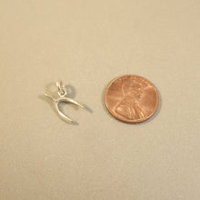 Load image into Gallery viewer, WISHBONE .925 Sterling Silver 3-D Charm Pendant Good Luck Wish Bone Thanksgiving Turkey Food GT14