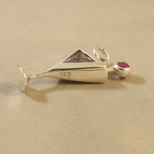 Load image into Gallery viewer, COSMOPOLITAN PINK MARTINI .925 Sterling Silver Charm W/ Stone Pendant Drink Cocktail kt03