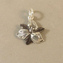 Load image into Gallery viewer, TRILLIUM FLOWER .925 Sterling Silver Charm Pendant Ontario Canada Poinsettia Christmas Holiday ga07