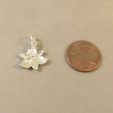 Load image into Gallery viewer, TRILLIUM FLOWER .925 Sterling Silver Charm Pendant Ontario Canada Poinsettia Christmas Holiday ga07