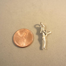 Load image into Gallery viewer, KICK BOXER .925 Sterling Silver3-D Charm Pendant Kickboxing Karate Martial Arts Judo Body Combat SH08
