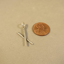Load image into Gallery viewer, CHOP STICKS .925 Sterling Silver 3-D Charm Pendant Japan China Chinese Sushi KT45