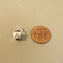 Load image into Gallery viewer, CHINESE TAKE OUT Box .925 Sterling Silver 3-D Charm Pendant Food Takeout Leftovers China kt28