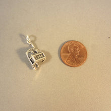 Load image into Gallery viewer, SKI CHAIR LIFT & People .925 Sterling Silver 3-D Charm Pendant Ariel Mountain Skiing Snowboard sp17