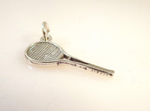 Load image into Gallery viewer, TENNIS RACKET .925 Sterling Silver 3-D Charm Pendant Sports Player SH01