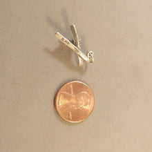 Load image into Gallery viewer, PAIR of SKIS & BOOTS .925 Sterling Silver 3-D Charm Pendant Winter Snow Ski Sport sp09
