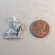 Load image into Gallery viewer, BARBADOS .925 Sterling Silver Charm Pendant Caribbean island Palm Tree Grass Hut Shack TR07